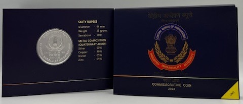 Diamond Jubilee Year of Central Bureau of Investigation (CBI) (Denomination of `60) (UNC) – Folder Packing - FGCO001192