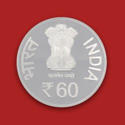 Diamond Jubilee Year of Central Bureau of Investigation (CBI) (Denomination of `60) (PROOF) – Wooden Packing - FGCO001189