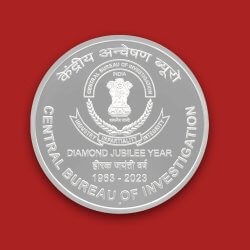 Diamond Jubilee Year of Central Bureau of Investigation (CBI) (Denomination of `60) (PROOF) – Wooden Packing - FGCO001189