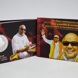 Birth Centenary of Kalaignar M. Karunanidhi | Rs. 100 Proof Coin | 3 Folder Pack
