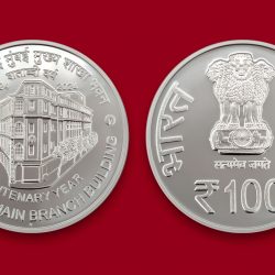 Centenary Year SBI Mumbai Main Branch Building (Denomination of `100) Proof - Wooden Packing - FGCO001704