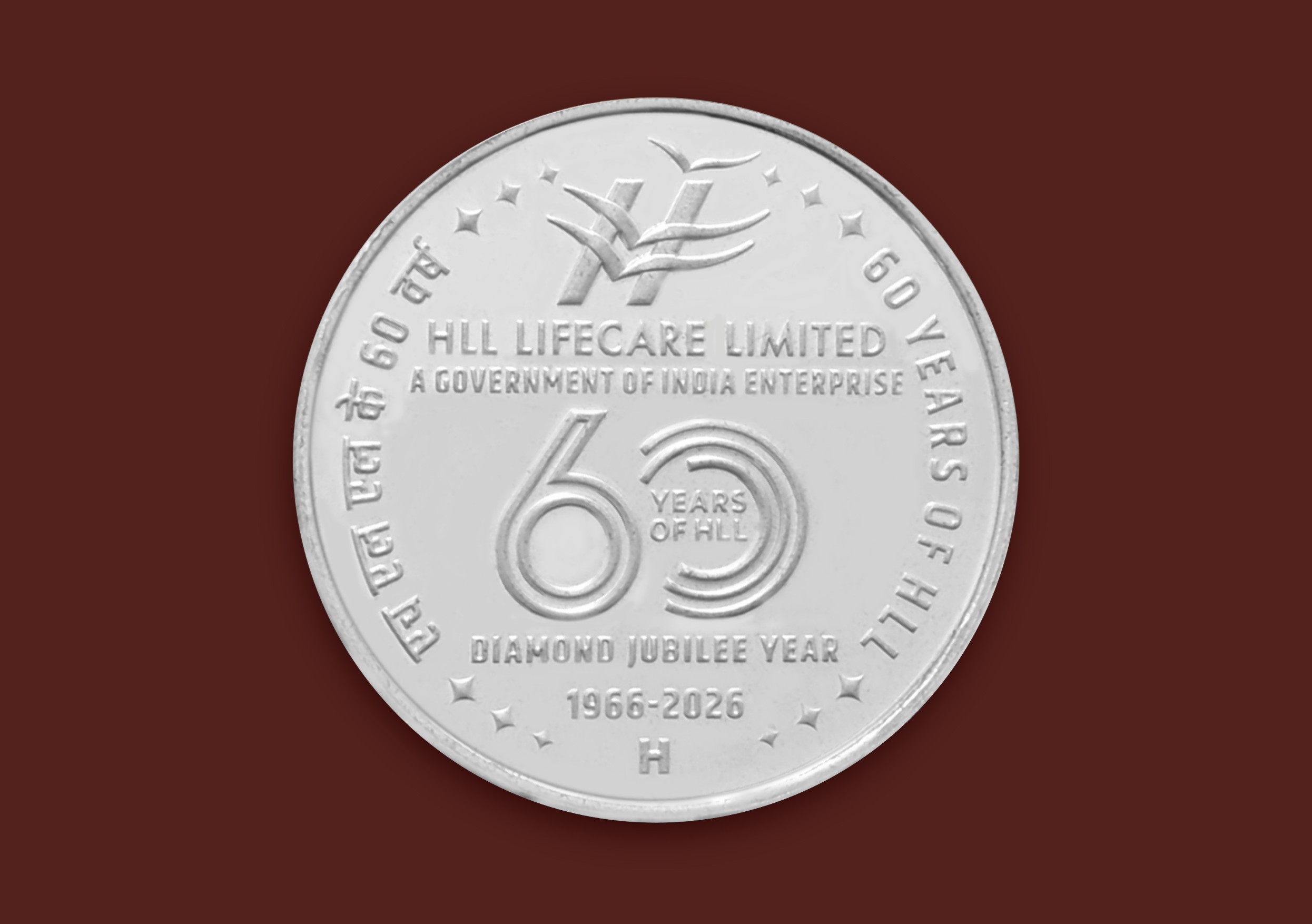 Diamond Jubilee Celebrations (Sixty years) of HLL Lifecare Limited | Rs. 60 Proof Coin | Booklet - Image 4