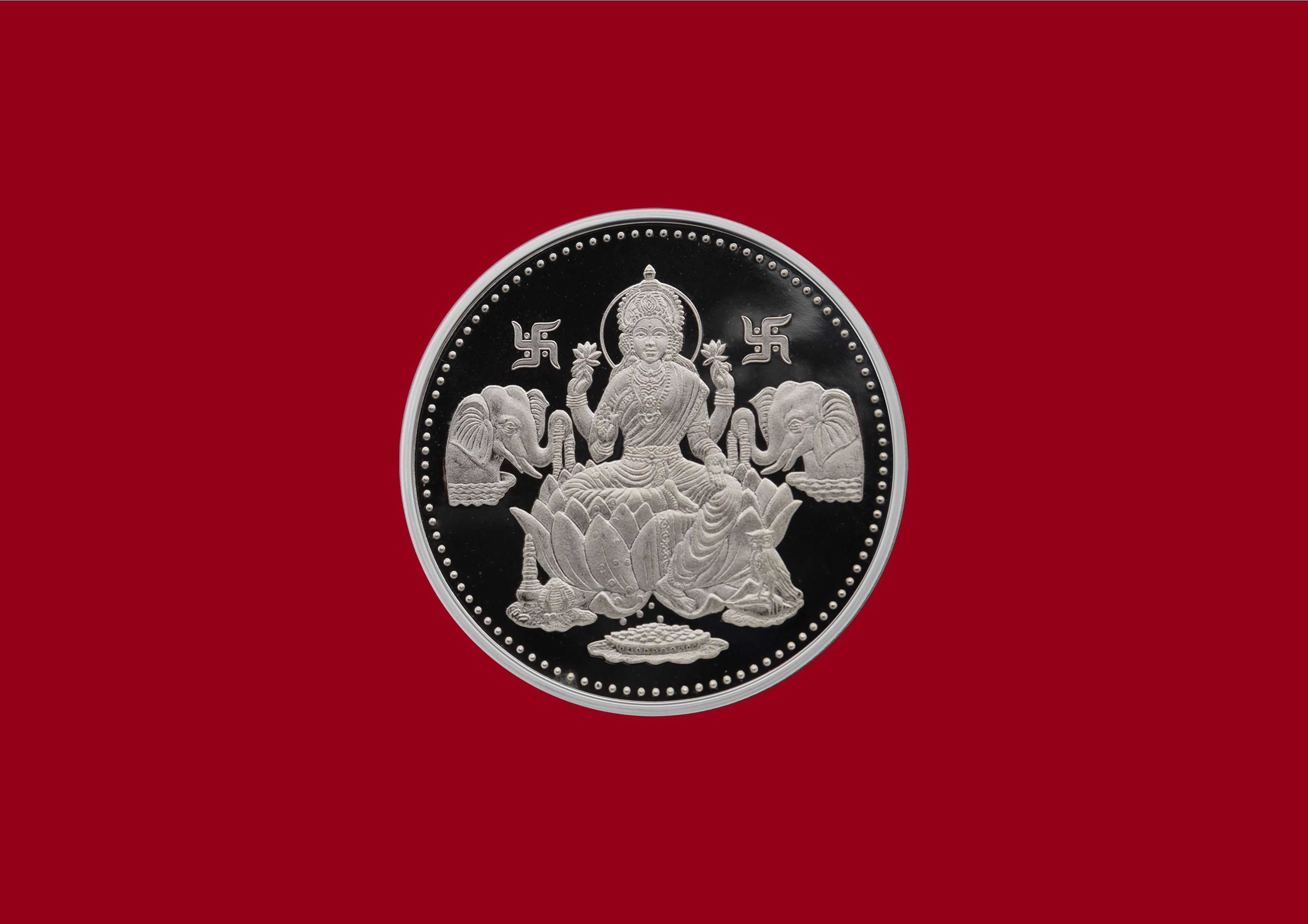 Shree Mahalaxmi Silver coin 40gm - FGSM000346
