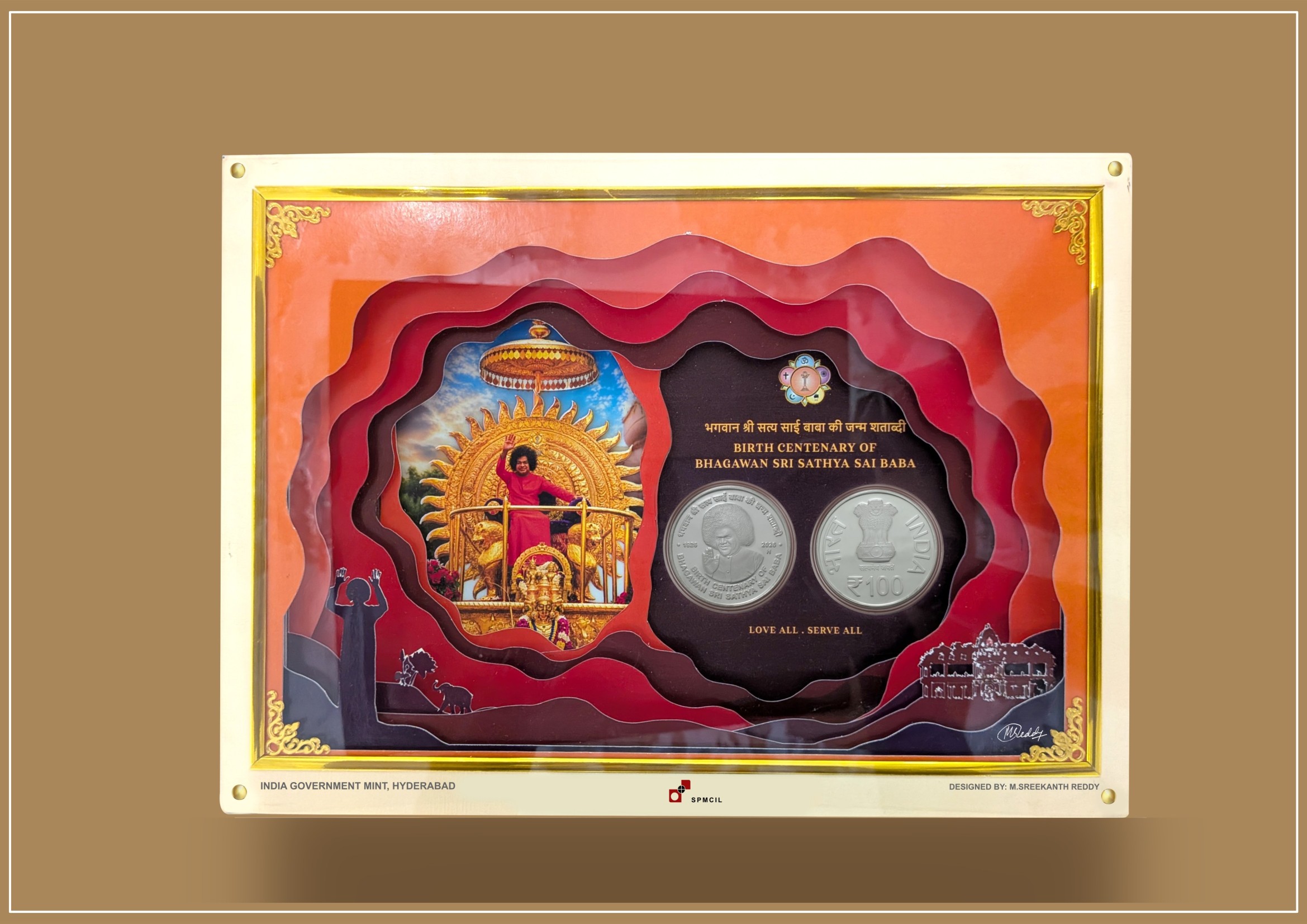 Birth Centenary of Bhagawan Sri Sathya Sai Baba | Rs. 100 Proof Coin (2 Nos.) | Box Type