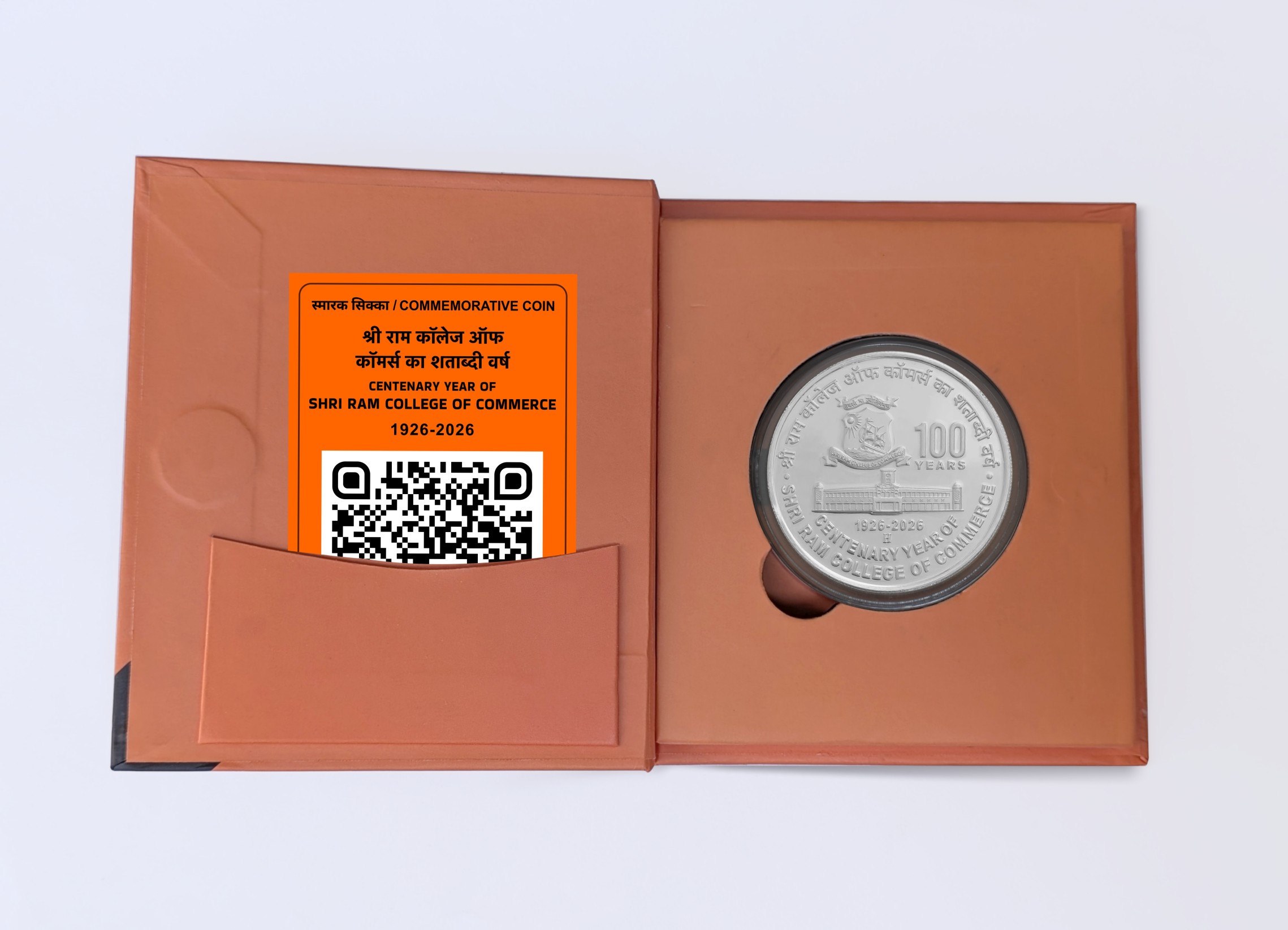 Centenary Year of Shri Ram College of Commerce | Rs. 100 Proof Coin | Booklet