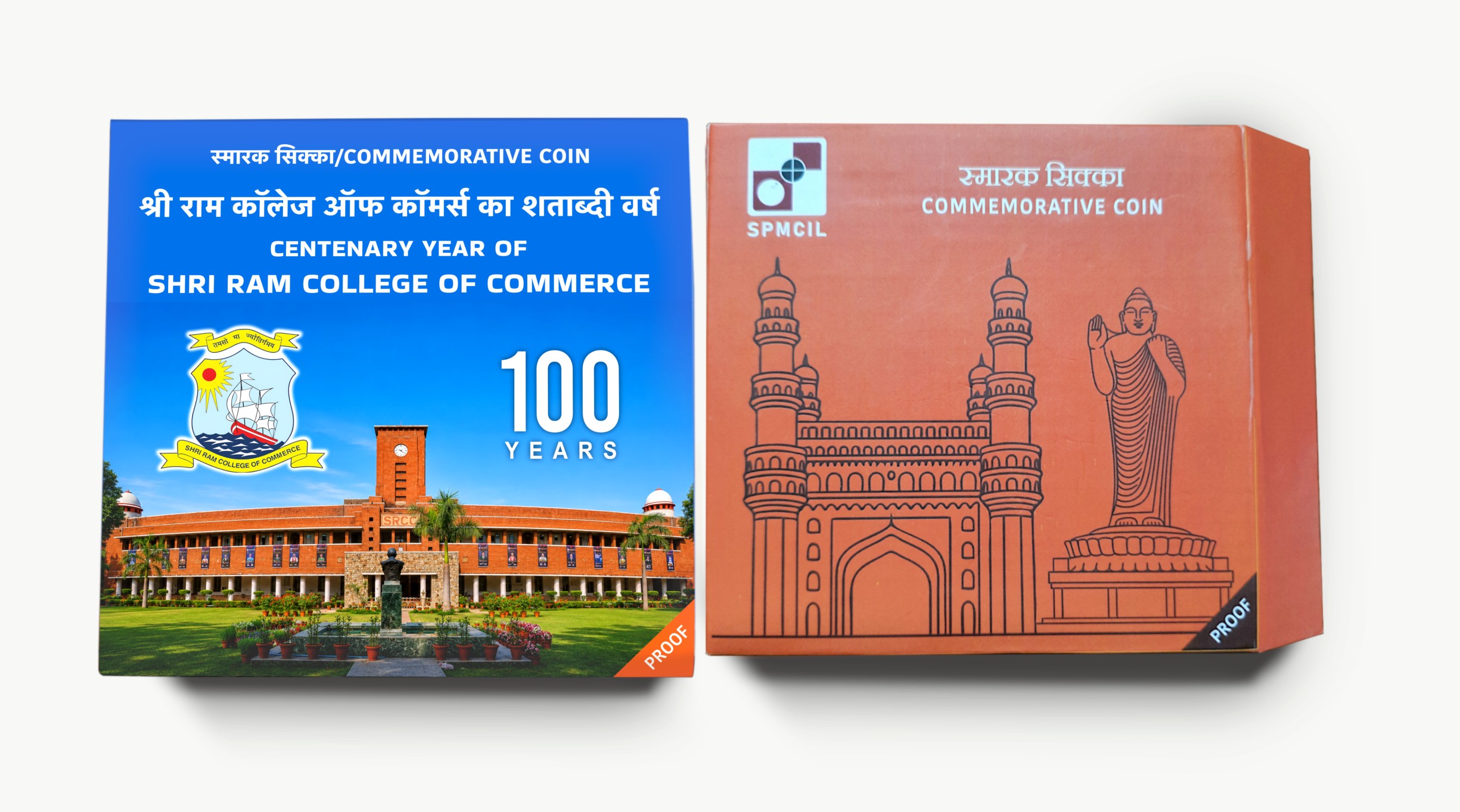 Centenary Year of Shri Ram College of Commerce | Rs. 100 Proof Coin | Kappa Box
