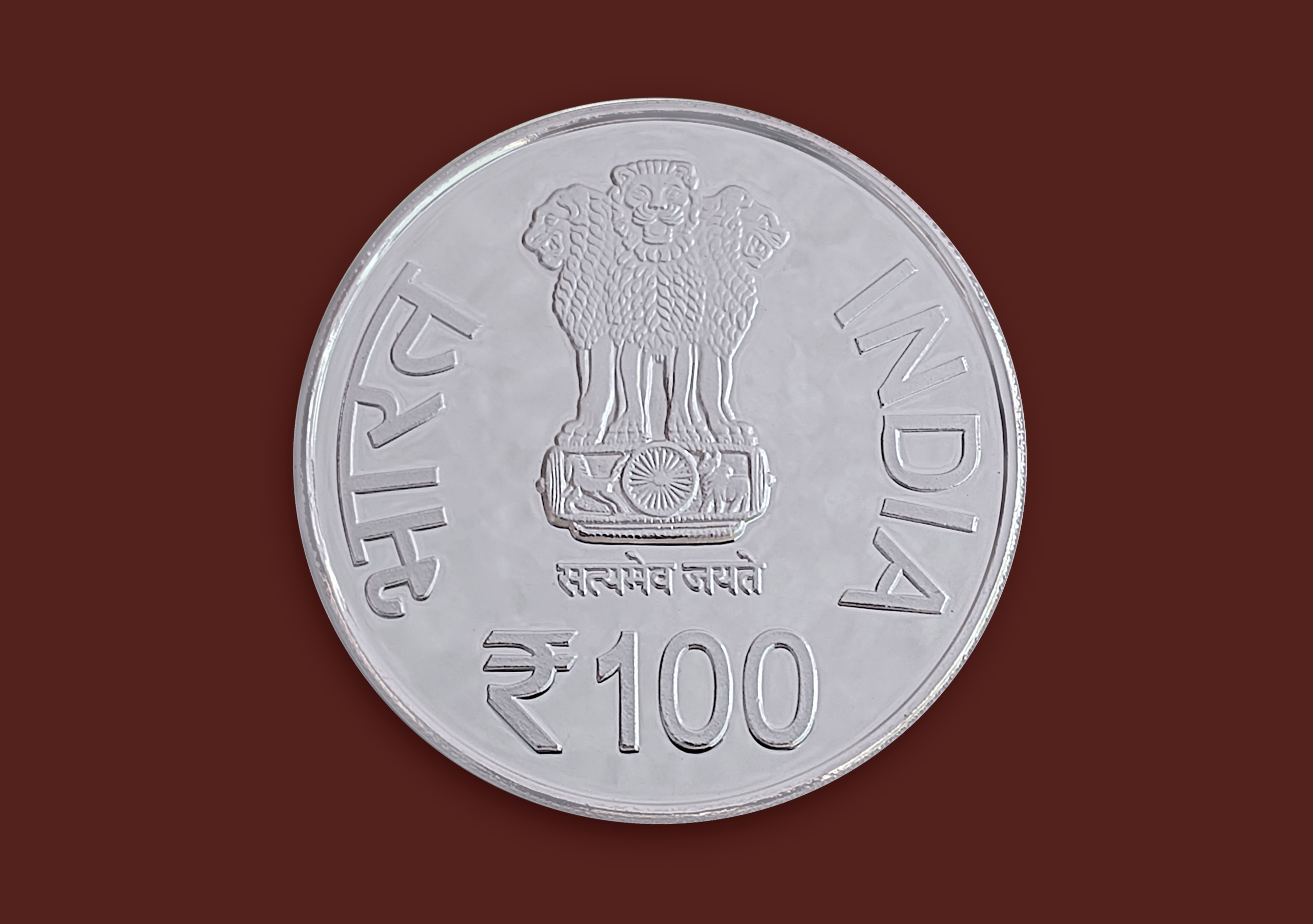 Birth Centenary of Shri Ghanshyam Dass Jain | Rs. 100 Proof Coin | 3-Fold Pack - Image 2