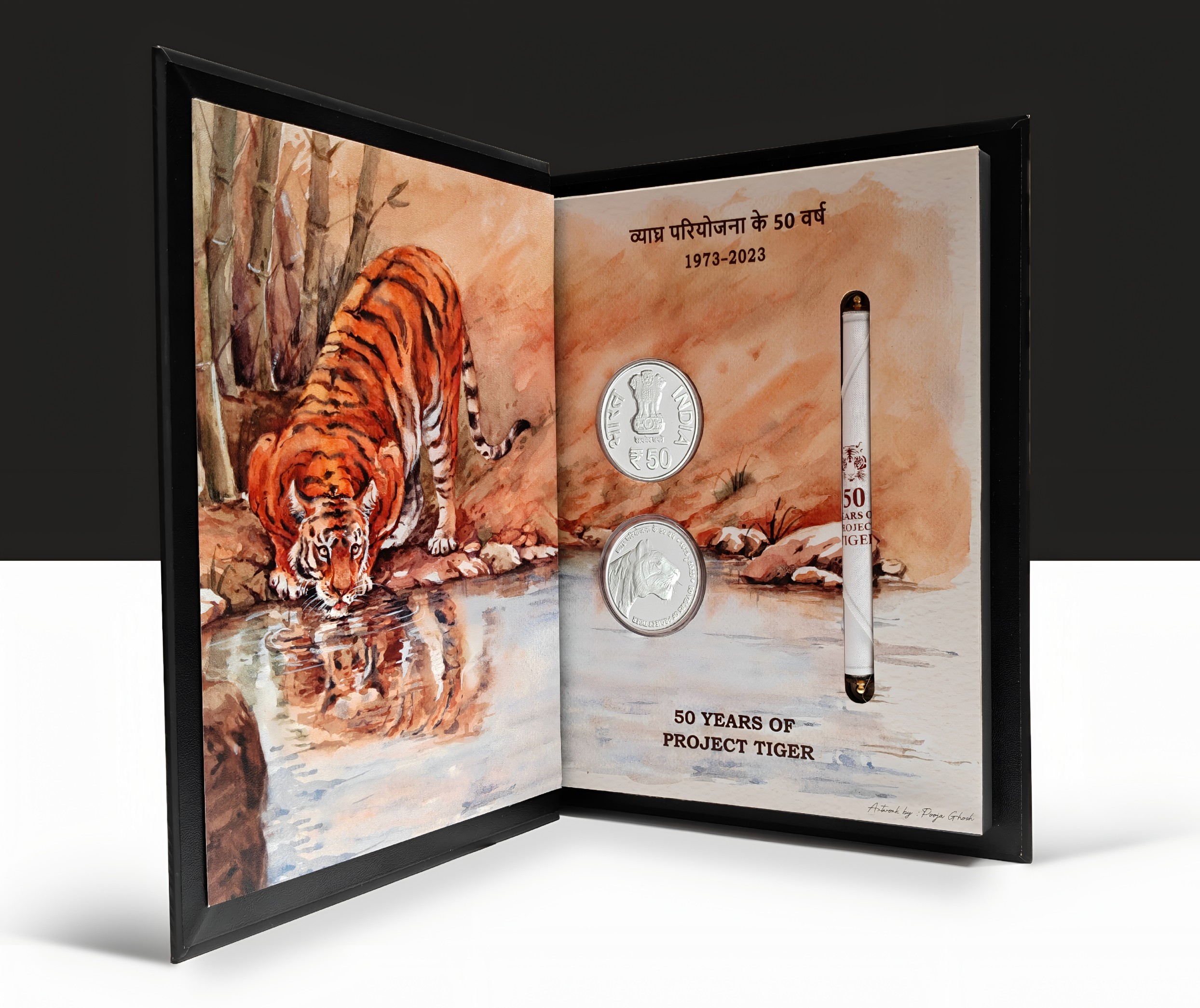 50 Years of Project Tiger | Rs. 50 Proof Coin (2 Nos.) | Diary Type - Image 3