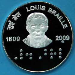 UNC - ₹100 - SINGLE QA - 200th BIRTH ANNIVERSARY OF LOUIS BRAILLE