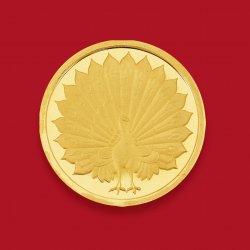 Diwali Gold Coin – Peacock Design  5 Gms Gold Coin (999 Purity)