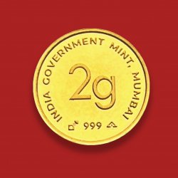 Diwali Gold Coin – Peacock Design  2 Gms Gold Coin (999 Purity)
