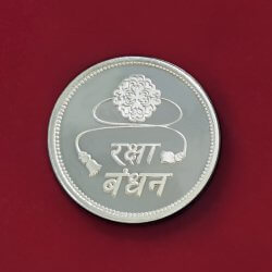 RAKSHA BANDHAN 10 GRAMS SILVER MEDAL - 999 PURITY, 27 MM DIAMETER