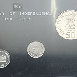 भारत स्वतंत्रता के 50 साल / 50 Yrs of Independence 1947 to 1997-(2 Coin Set-Rs.50 & 50paisa) - Proof - FGCO000190