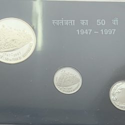भारत स्वतंत्रता के 50 साल / 50 Yrs of Independence 1947 to 1997-(2 Coin Set-Rs.50 & 50paisa) - Proof - FGCO000190