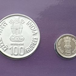 के कमराज / Bharat Ratna Shri K. Kamraj-(2 Coin Set-Rs. 100 & 5) - Proof - FGCO000224