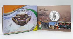 75th Republic day (Denomination of `75) UNC-Folder Packing - FGCO001499