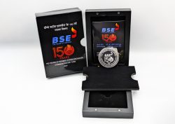 150 Years of Bombay Stock Exchange  (Denomination of ₹ 150) Proof -Wooden Packing – FGCO001653