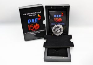 150 Years of Bombay Stock Exchange (Denomination of ₹ 150) Proof -Wooden Packing – FGCO001653