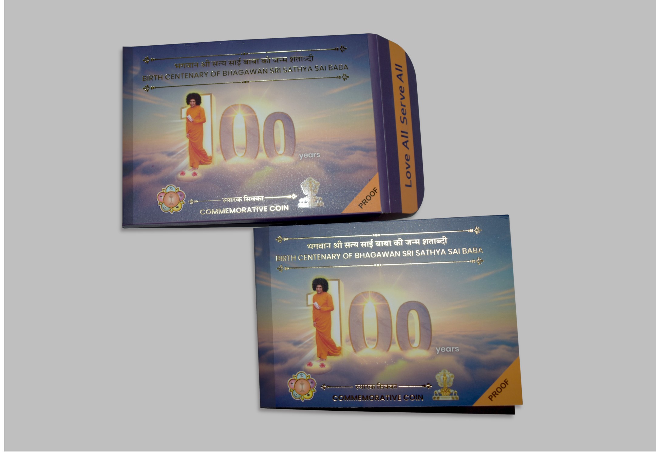 Birth Centenary of Bhagawan Sri Sathya Sai Baba | Rs. 100 Proof Coin | 3-Fold Pack - Image 5