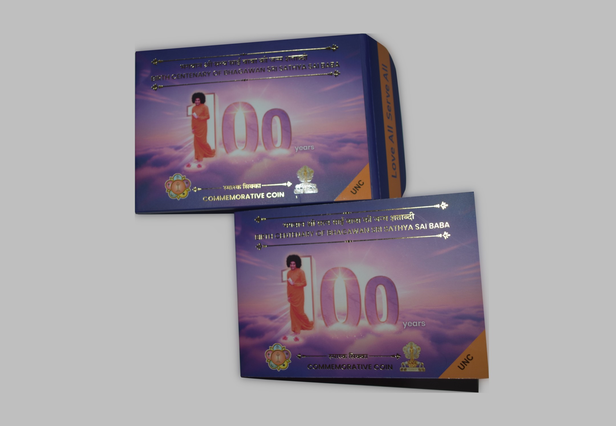 Birth Centenary of Bhagawan Sri Sathya Sai Baba | Rs. 100 UNC Coin | 3-Fold Pack - Image 5